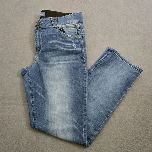 Democracy Ab Solution Women 12 Mid Rise Straight Leg Distressed Jeans - Picture 1 of 12